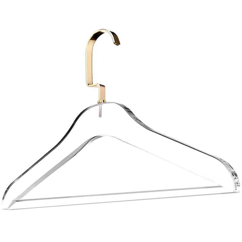DesignStyles Clear Acrylic Clothes Hangers w/Pants Bar - 10 Pk