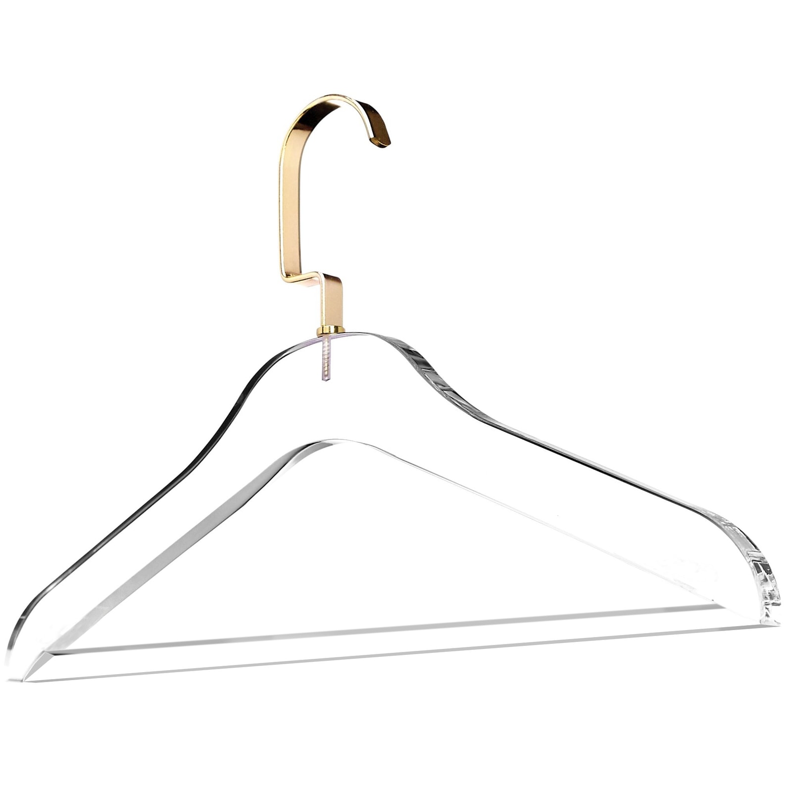 DesignStyles Clear Acrylic Clothes Hangers w/Pants Bar - 10 Pk