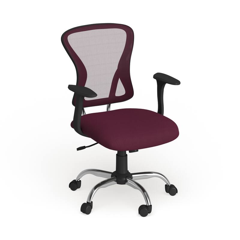 Mid-Back Mesh Swivel Task Office Chair with Chrome Base and Arms