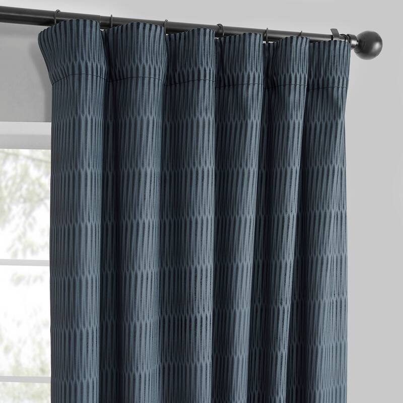 Exclusive Fabrics Lounge Embossed Velvet Curtains - Room Darkening Rod Pocket Curtain for Bedroom & Living Room (1 Panel)