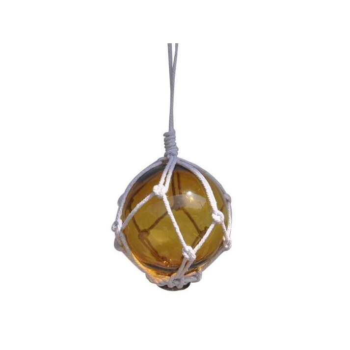 Amber Japanese Glass Ball Fishing Float - 3 - Bed Bath & Beyond