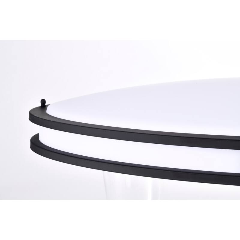 Glamour LED 32 inch Flush Mount Fixture Oval Shape Black Finish CCT Selectable 3K/4K/5K - Matte Black