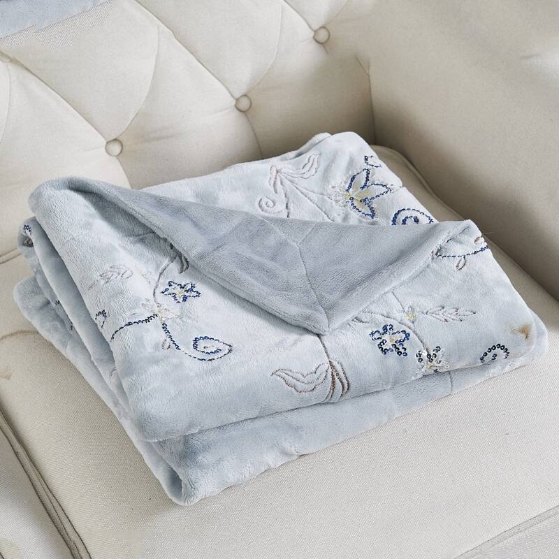 Embroidered Sequin Throw