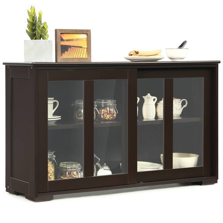 Sideboard Buffet Cupboard Storage Cabinet with Sliding Door - 42" x 13.0" x 24.5" (L x W x H)