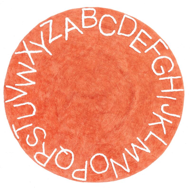 Nuloom Alphabet SpinClean Washable Round Rug
