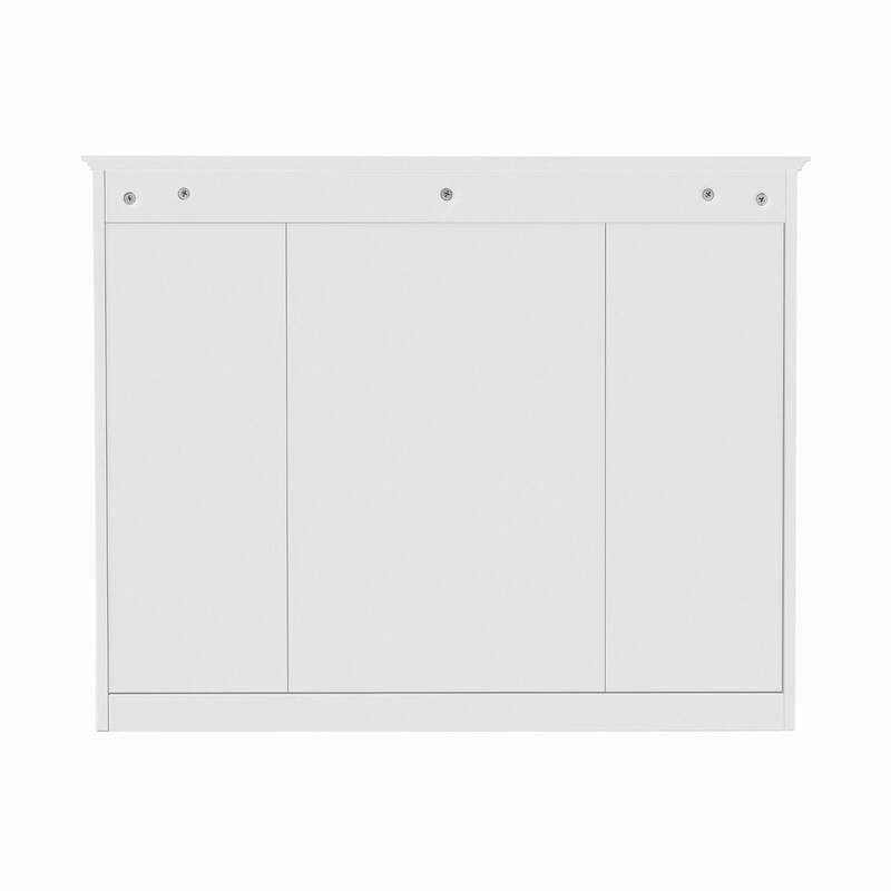 Modern Wall-Mounted Bathroom Storage Cabinet with Mirror - Includes 6 Open Shelves