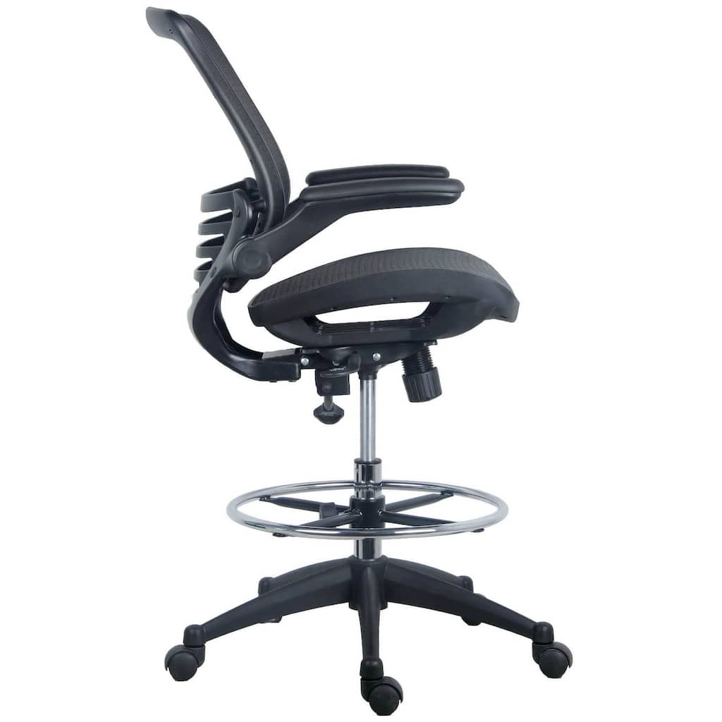 Heavy Duty Mesh Drafting Chair with Black Frame, Ergonomic Mesh Seat, Adjustable Height and Swivel Casters