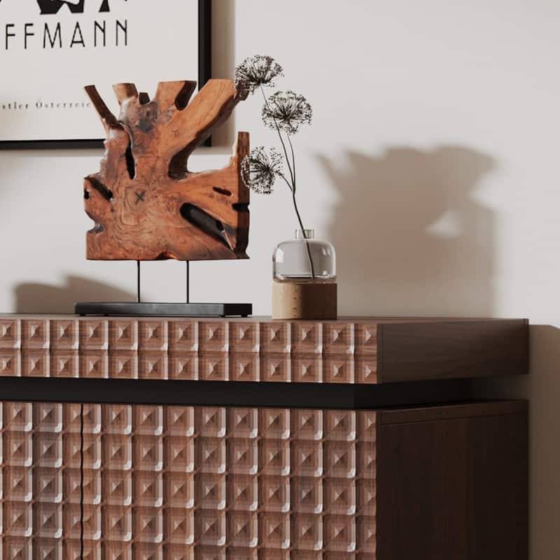 Modern 58.3" Sideboard Buffet Cabinet with Easy Clean Durable Storage and Anti-Collision Design for Your Home