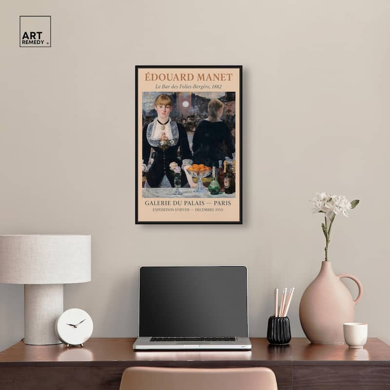 Manet's Famous Bar Canvas by Art Remedy