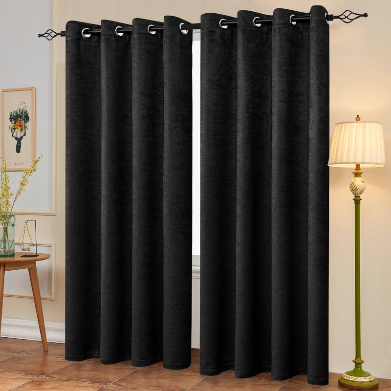 Subrtex Blackout Curtain Solid Thermal Window Drapes Panel Pair