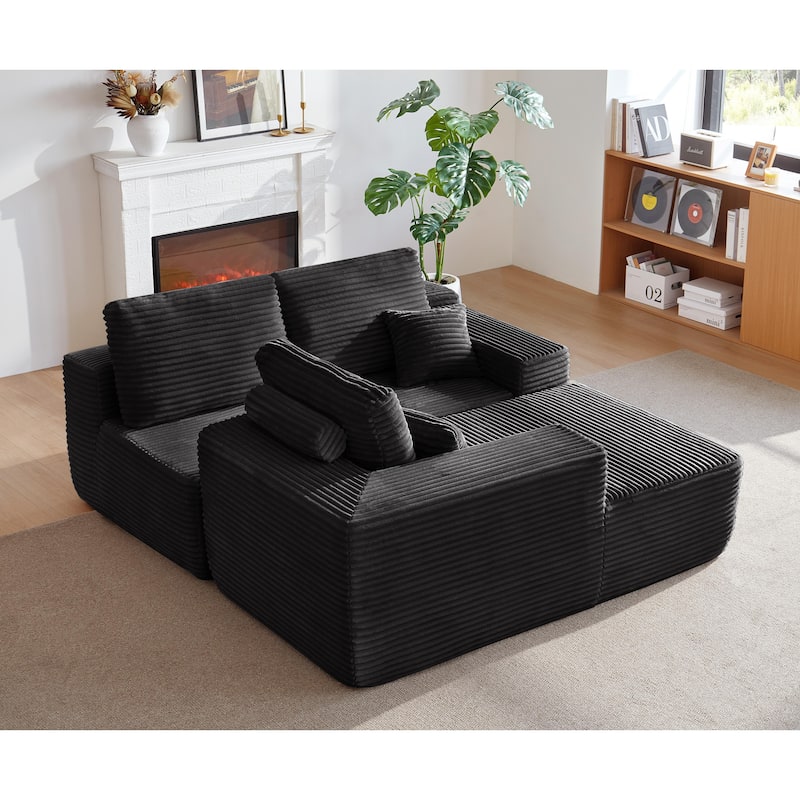 105" Cloud Sectional Couch with L-Shape Chaise,Modern Modular Sofa with Deep Seat, Upholstered Couches