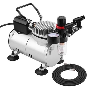 Airbrush Compressor Kit with 6FT Air Hose and Airbrush Holder - 10