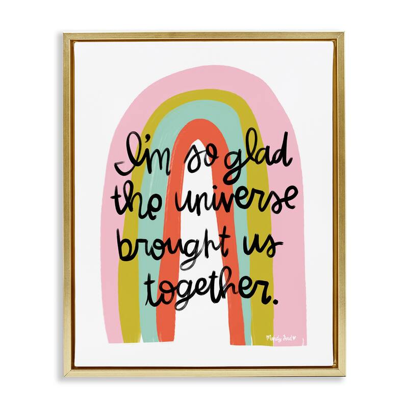 Stupell Universe Brought Us Together Framed Floater Canvas Wall Art Design By Mandy Ford Art + Illustration - 17 x 21 - Gold