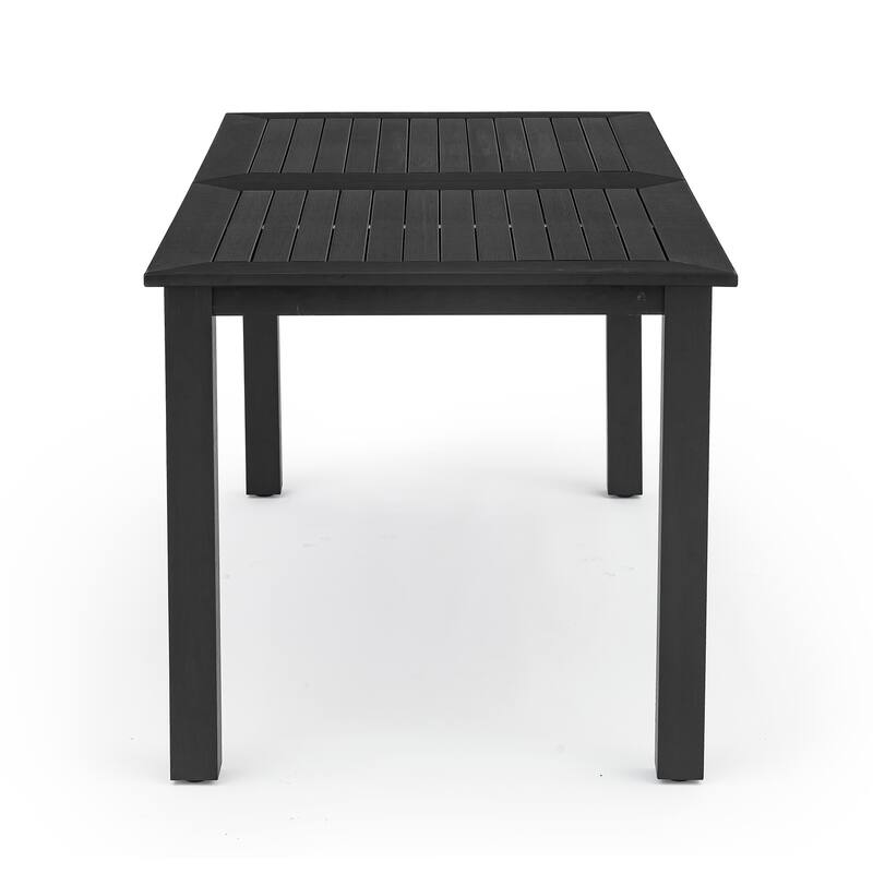 5-Piece HDPS Rectangular Patio Dining Set with Slatted Table Top and outdoor Armchairs - 23.6"D x 24.6"W x 34.6"H