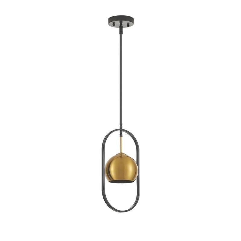 1 Light small globe black, gold pendant light metal hanging light - N/A