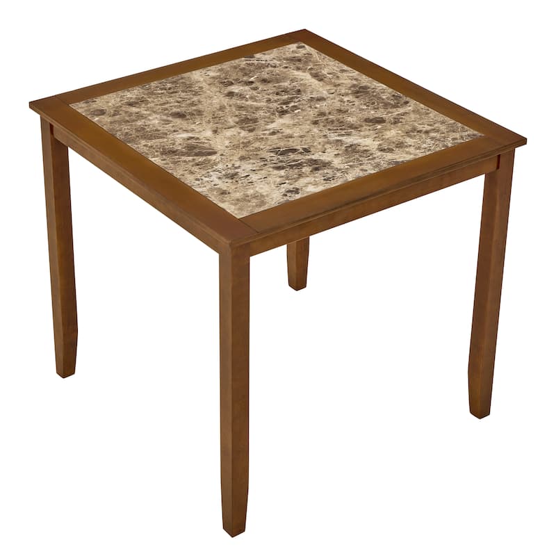 Anmytek 5 Piece Retro Brown Dining Table Set Kitchen Furniture for Dining Room Living Room Breakfast Nook