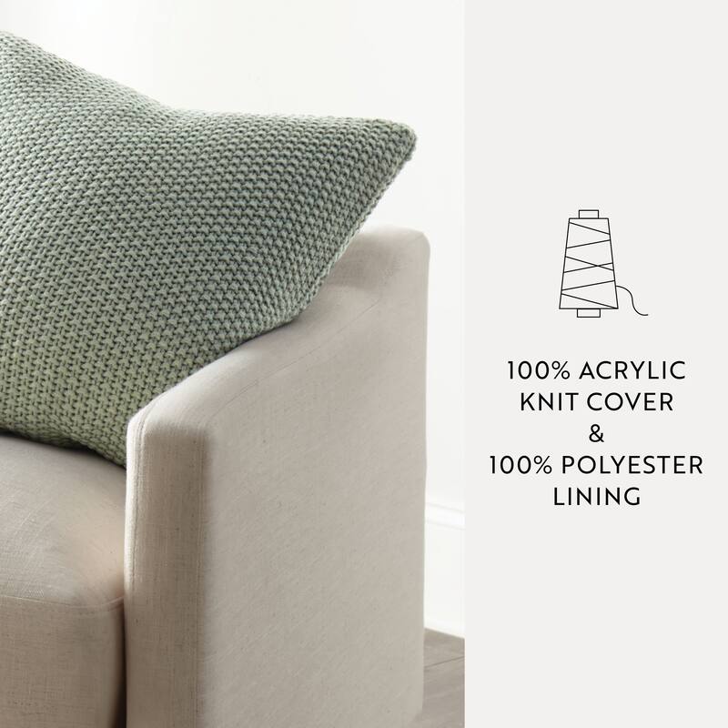 Seed Stitch Knit Acrylic Decor Throw Pillow