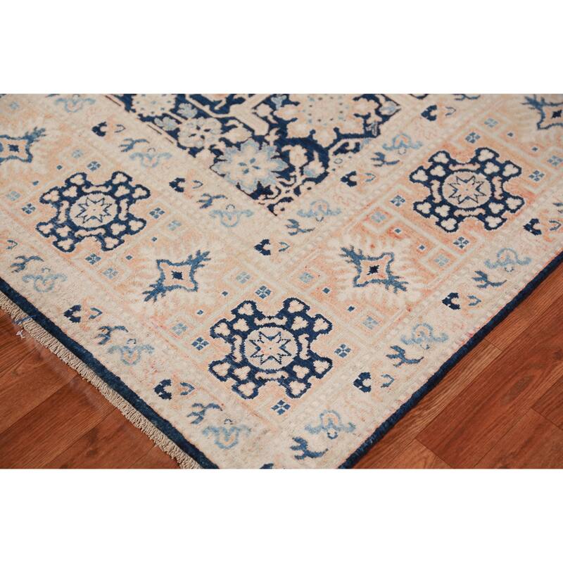 Vegetable Dye Blue Ziegler Oriental Area Rug Hand-Knotted Wool Carpet - 8'1"x 10'1"