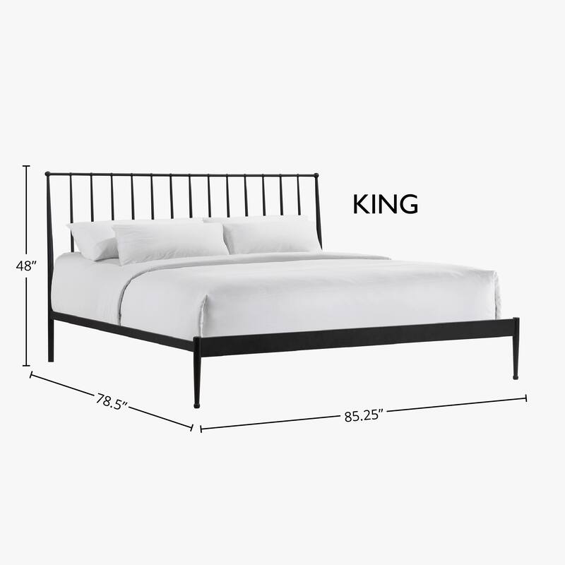 Intercon Transitional Metal Panel Bed, Black