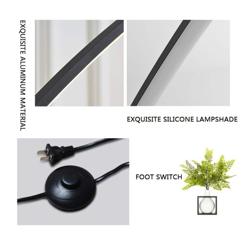 Modern Led Floor Lamp 62.99-Inch Arched Energy-Saving Lamp with Foot Switch