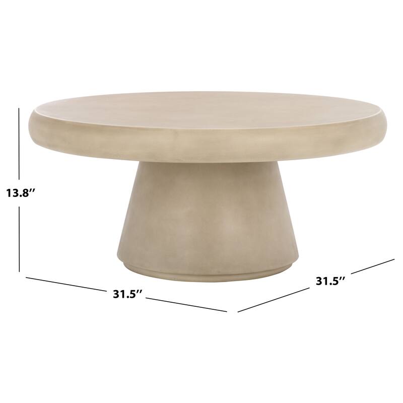 SAFAVIEH Couture Hayleen Round Concrete Coffee Table - 32"W x 32"D x 14"H