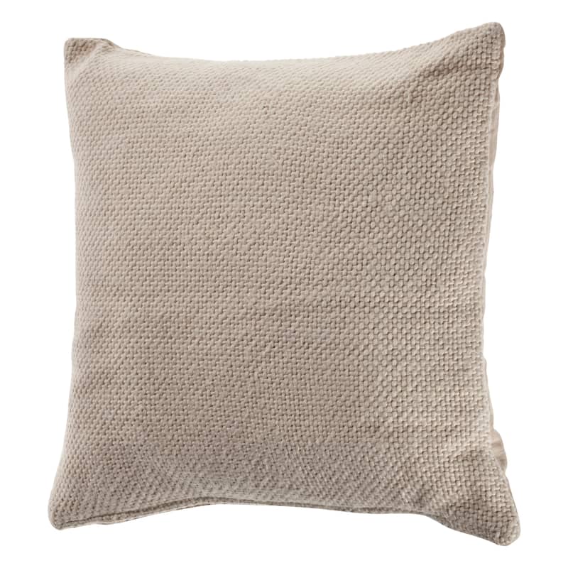 Sevita Natural Light Cream Solid Throw Pillow