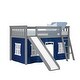 preview thumbnail 15 of 13, Max and Lily Twin over Twin Low Bunk with Slide and Curtains
