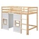 preview thumbnail 29 of 34, Twin Size Loft Bed with Built-in Storage Wardrobe & 2 Windows, Wooden Bed Frame w/Ladder & Safety Guardrail for Boys & Girls