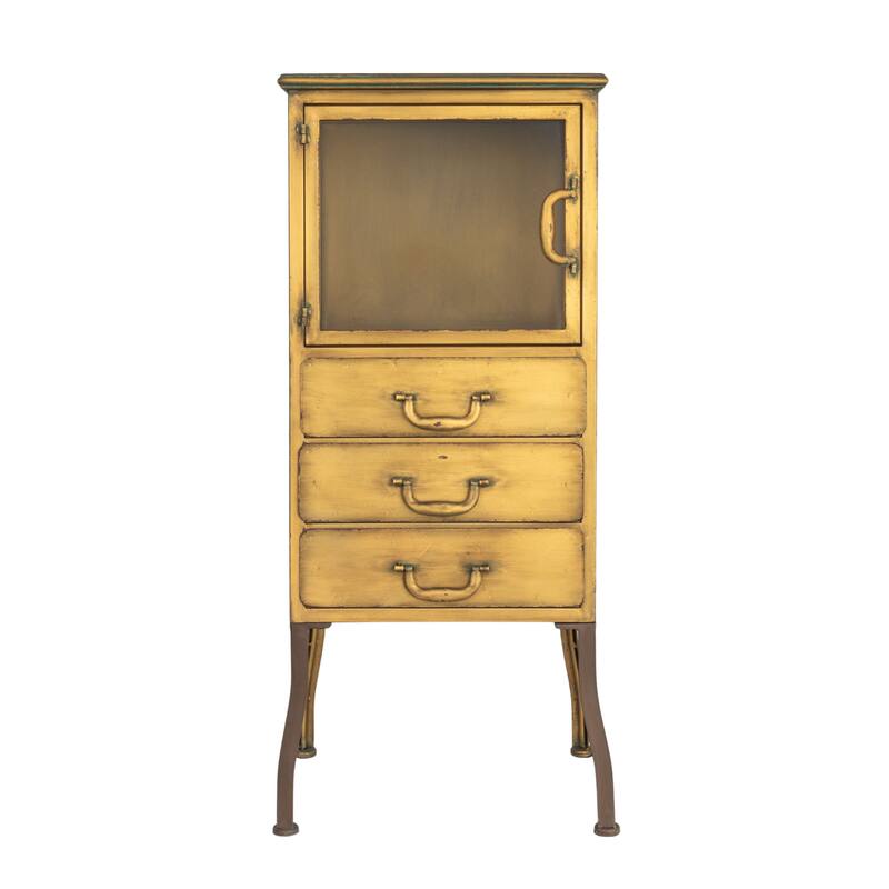 Sleek Metal Cabinet Storage with 3 Drawers
