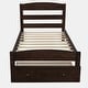 preview thumbnail 3 of 6, Twin Platform Bed Frame with Storage Drawer, Espresso Finish
