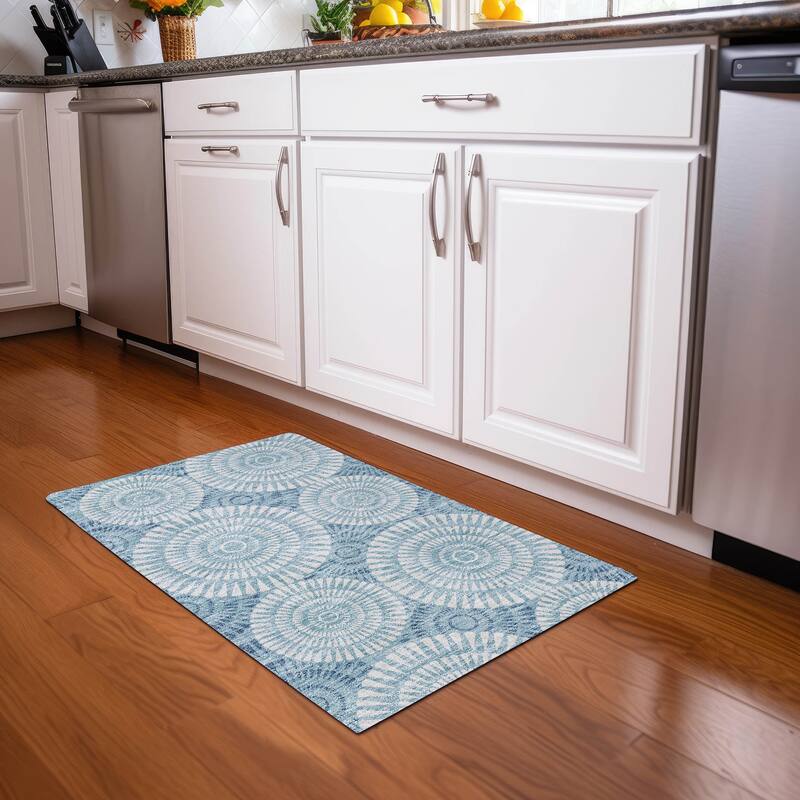 Premium Washable Super Soft Casual Geo Mayfield Rug - Teal - 1'8" x 2'6"