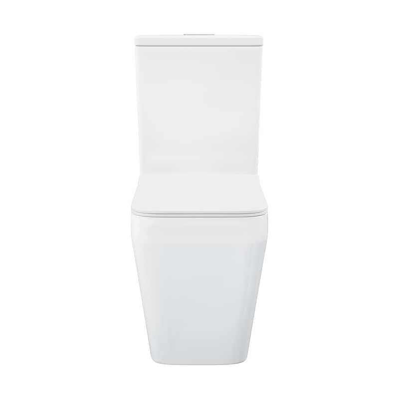 Nmes Two-Piece Square Toilet Dual-Flush 1.1/1.6 Gpf - 25.59" x 14.171" 31.5" - 25.59" x 14.171" 31.5" - White