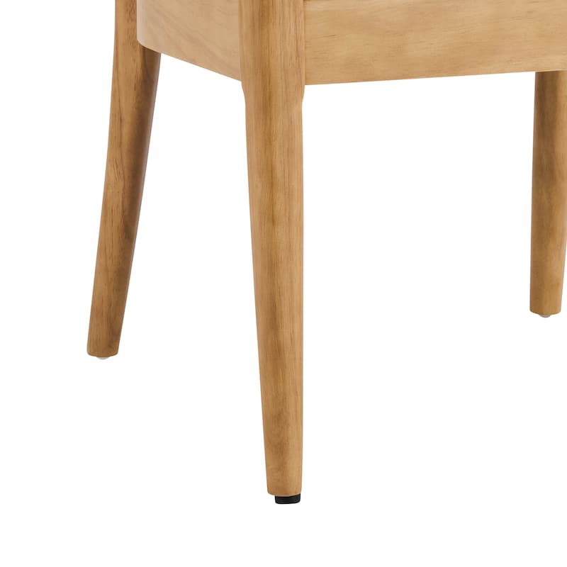 Christopher Knight Home - Mid-Century 5-Piece Set Wood Dining Table Set with 4 Upholstered Arm Chairs