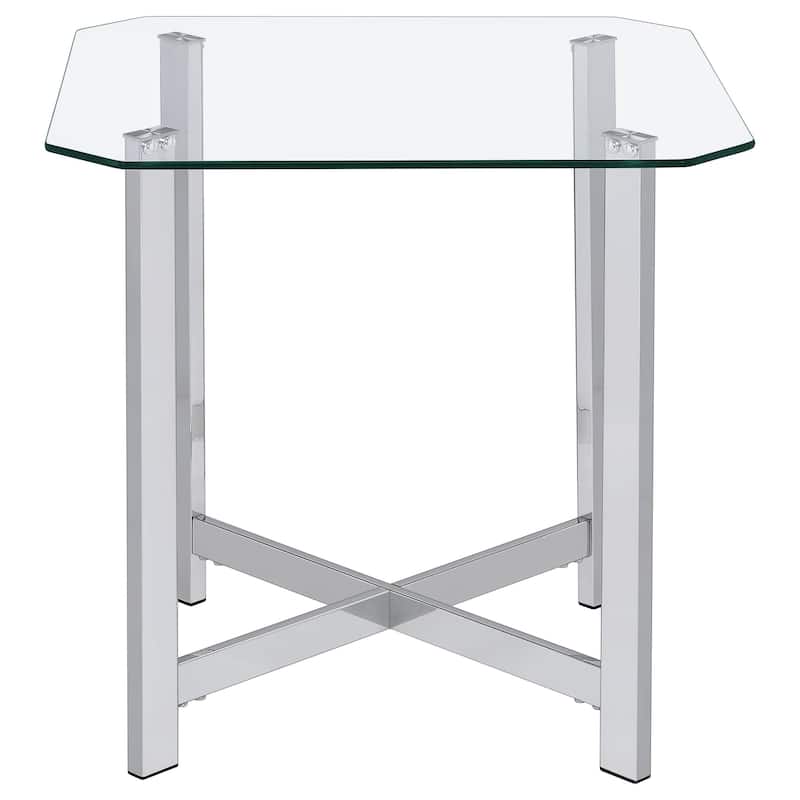 Cronin Tempered Glass Top Coffee Table Set Chrome