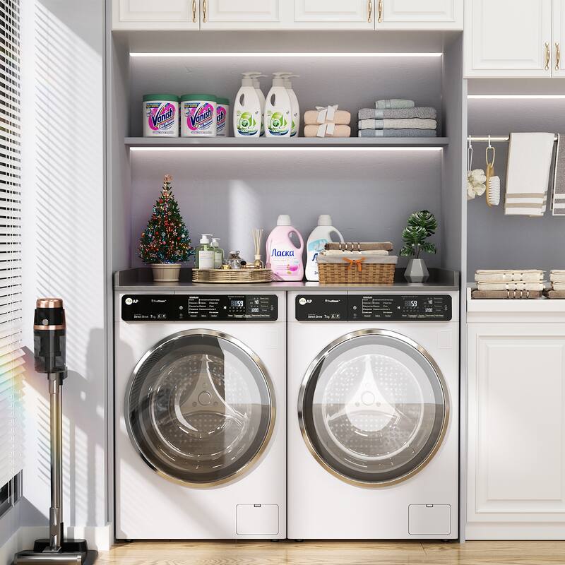 Laundry Countertop for Washer and Dryer, Over Washer Dryer Topper for Storage and Organization
