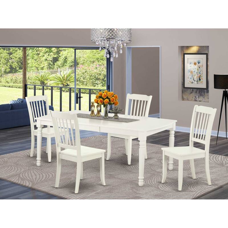 Victorian Dining Set 5pc Rectangular Table & 4 Chairs - 60-78 Inch Extendable