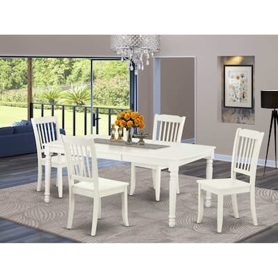 Victorian Dining Set 5pc Rectangular Table & 4 Chairs - 60-78 Inch Extendable