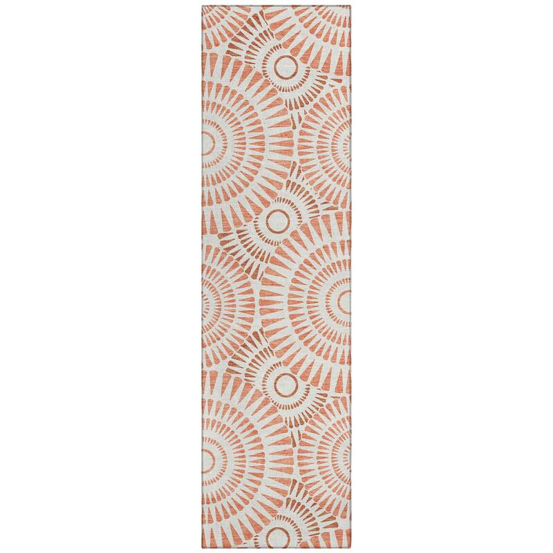 Machine Washable Indoor/ Outdoor Chantille Contemporary Burst Rug
