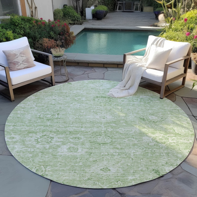 Machine Washable Indoor/ Outdoor Vintage Traditional Chantille Rug