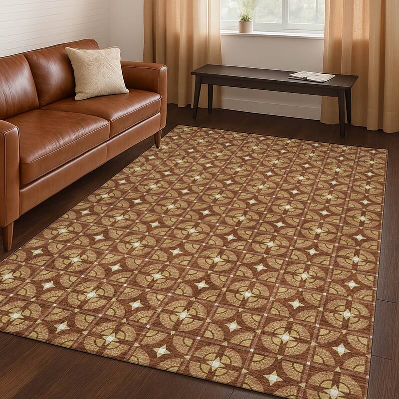 Machine Washable Indoor/ Outdoor Modern Roeland Chantille Rug