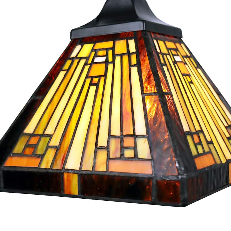 Tiffany-Style Mission Design 1-light Blackish Bronze Hanging Pendant