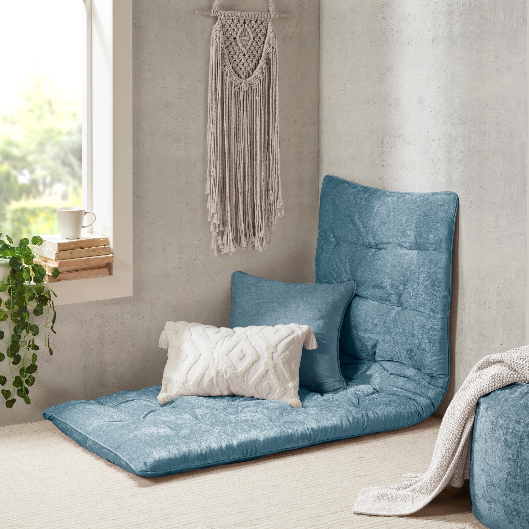 Intelligent Designs Edelia Poly Chenille Lounge Floor Pillow