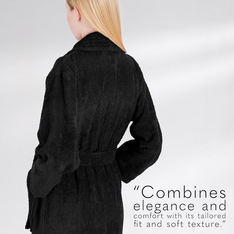 American Soft Linen Women's 100% Cotton Terry Bathrobe - Soft, Absorbent, Quick Dry Turkish Robes for Women