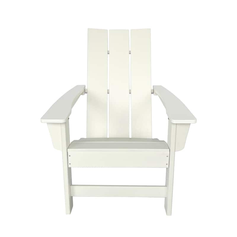 Brixx Poly Modern Adirondack Chair - White
