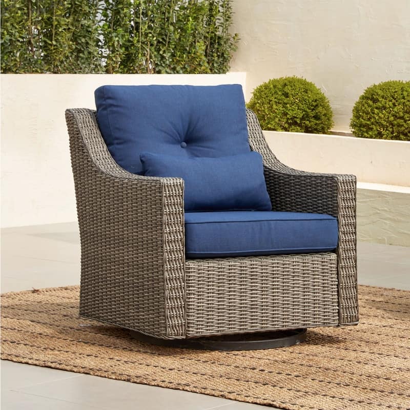 Spruce & Spring Murphy Outdoor Wicker Patio Furniture Swivel Glider Chair
