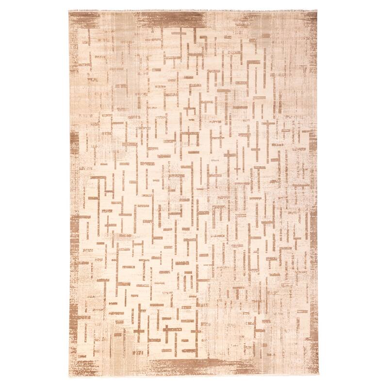 ECARPETGALLERY Hand-knotted Legacy Ivory Silk, Wool Rug - 9'11 x 13'11