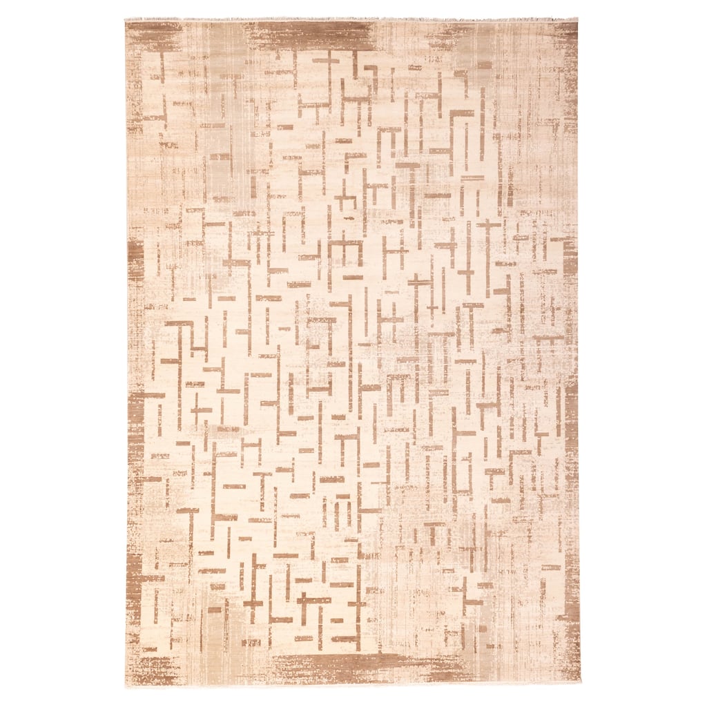 ECARPETGALLERY Hand-knotted Legacy Ivory Silk, Wool Rug - 9'11 x 13'11