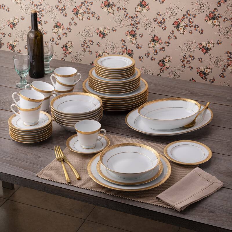 Noritake Crestwood 50-Piece Dinnerware Set, Service For 8 - Gold