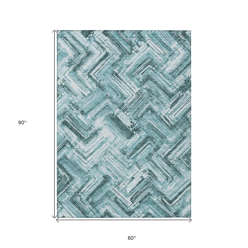 HomeRoots Geometric Transitional Rectangle Outdoor Rug
