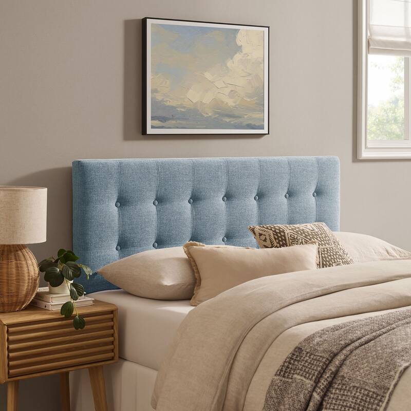 Emily Upholstered Fabric Headboard - Sky Blue - Full
